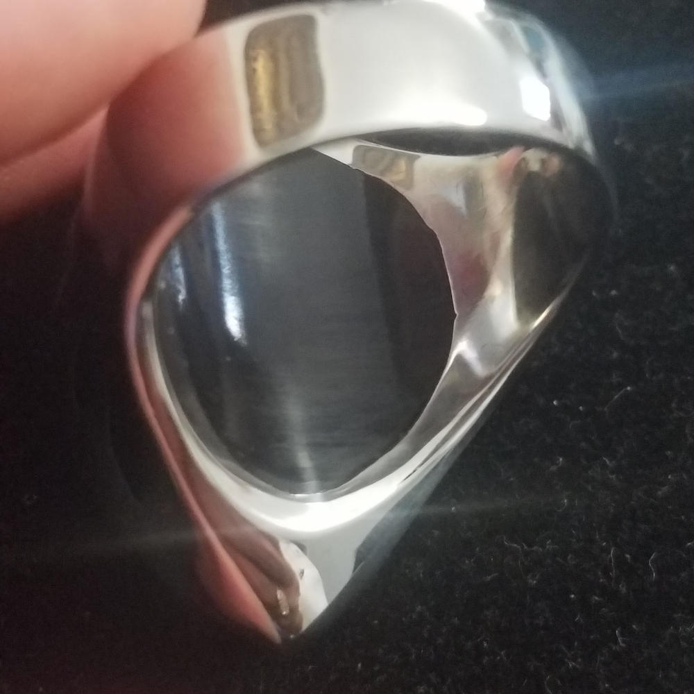 Black And Silver Statement Ring - image 5